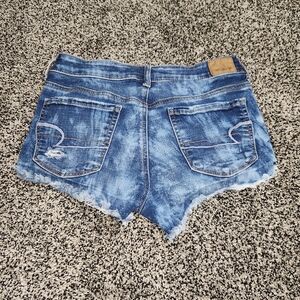american eagle hi rise shortie, Super Stretch,Women Sz 6, Dark/Acid Wash, Ripped